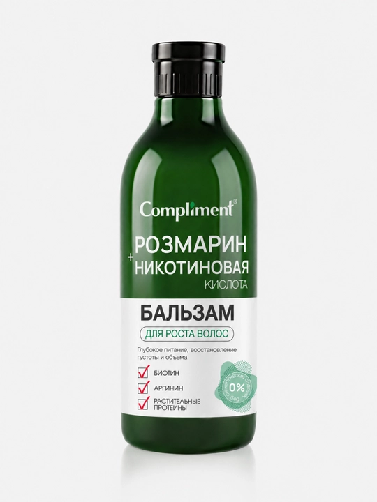 Compliment Rozmarin va nikotin kislotasi bilan soch o‘sishi uchun balzam, 400 ml - 