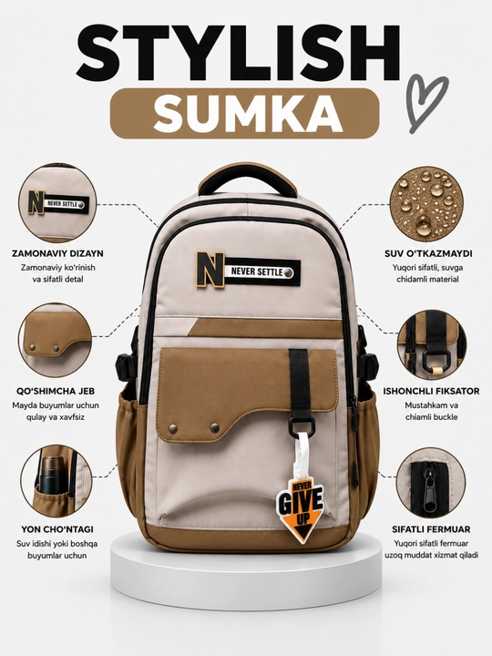 O'g'il bolalar uchun maktab ryukzaki, maktab sumkasi