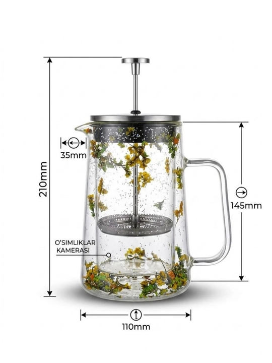 Premium French Press — современный заварочный чайник для чая и кофе (1 литр) - 