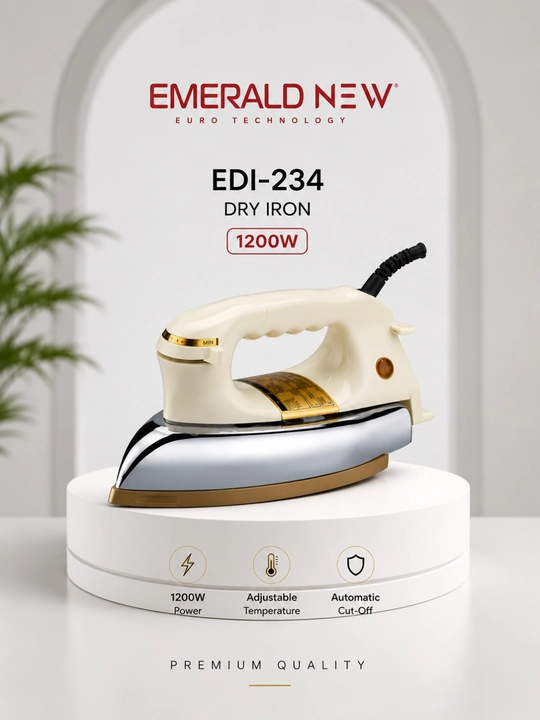 Dazmol, elektr dazmol EMERALD NEW, 1200 Vt, haroratni sozlash, mustahkam korpus