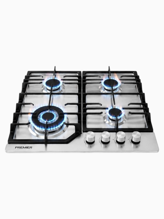 Premier gazli pishirish paneli, 4 konforka, Dual WOK, toblangan shisha, cho‘yan - 