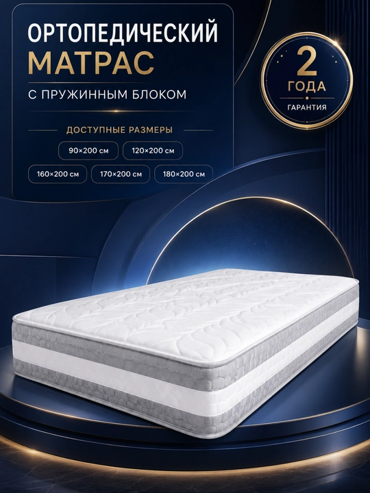 Prujinali ortopedik matras, bir kishilik matras, ikki kishilik matras, krovatga matras - 