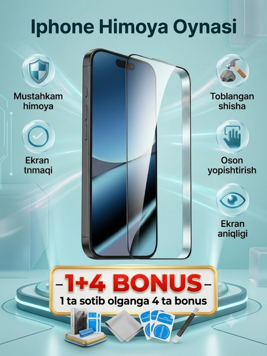 Himoya oynasi iPhone - X/XR/XS/XS MAX/11/12/13/14/15/16/PRO/PRO MAX - 