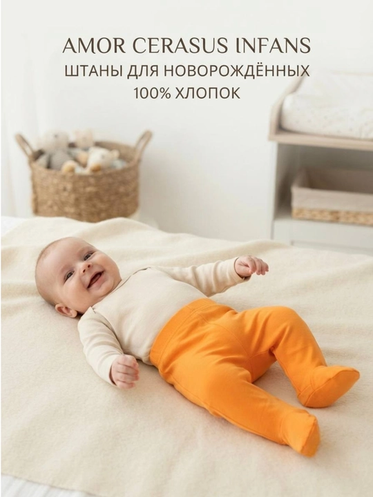 Yangi tug‘ilgan chaqaloqlar uchun yopiq oyoqli gipoallergen, 100% paxtadan tikilgan shimlar