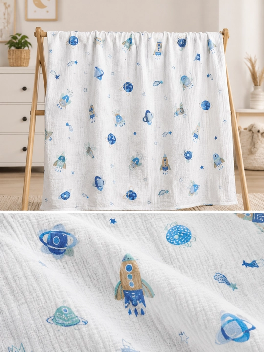 Муслиновая пелёнка для детей 80x100 см 100% хлопок, мягкая и впитывающая