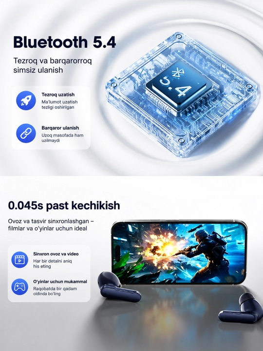 IPhone va Android uchun simsiz, Bluetooth sensorli quloqchinlar, Favza