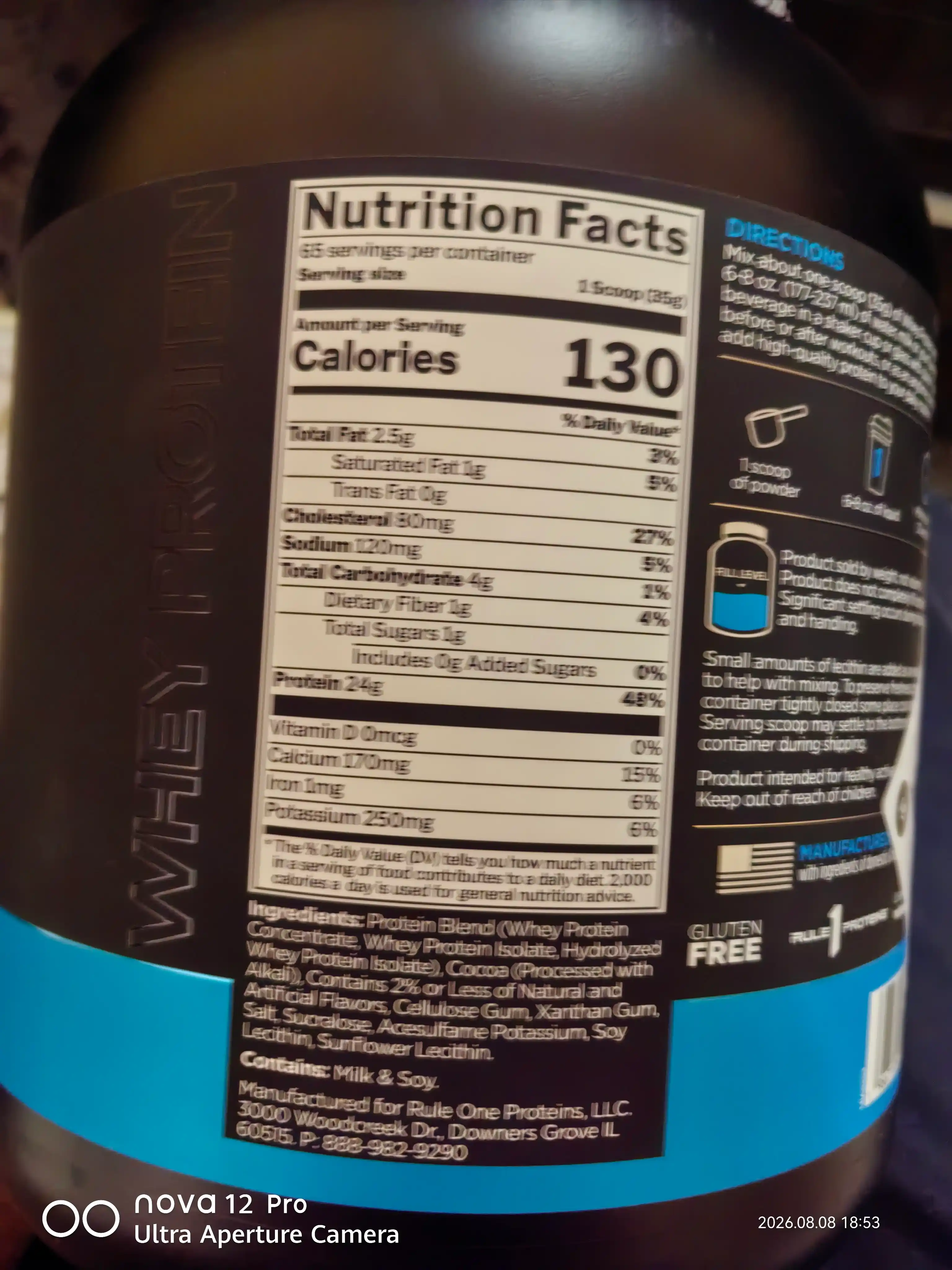 Oqsil zardobi Rule 1 Whey Blend 100%, 2.28 kg 68 portsiya