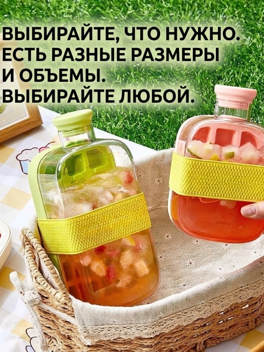 Форма контейнер для льда 2 в 1 с трубочкой, бутылка для воды и льда