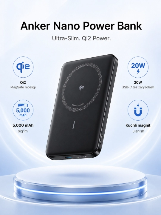 Anker Nano MagGo Slim 5000 mAh магнитный powerbank - 