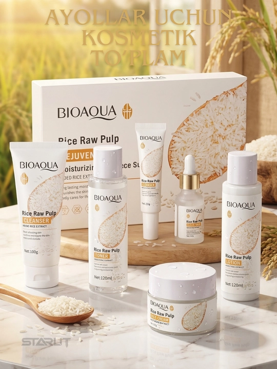 Qarilikka qarshi yuz va qo‘l uchun krem, Bioaqua sovg‘a kosmetika to‘plami, parvarish - 