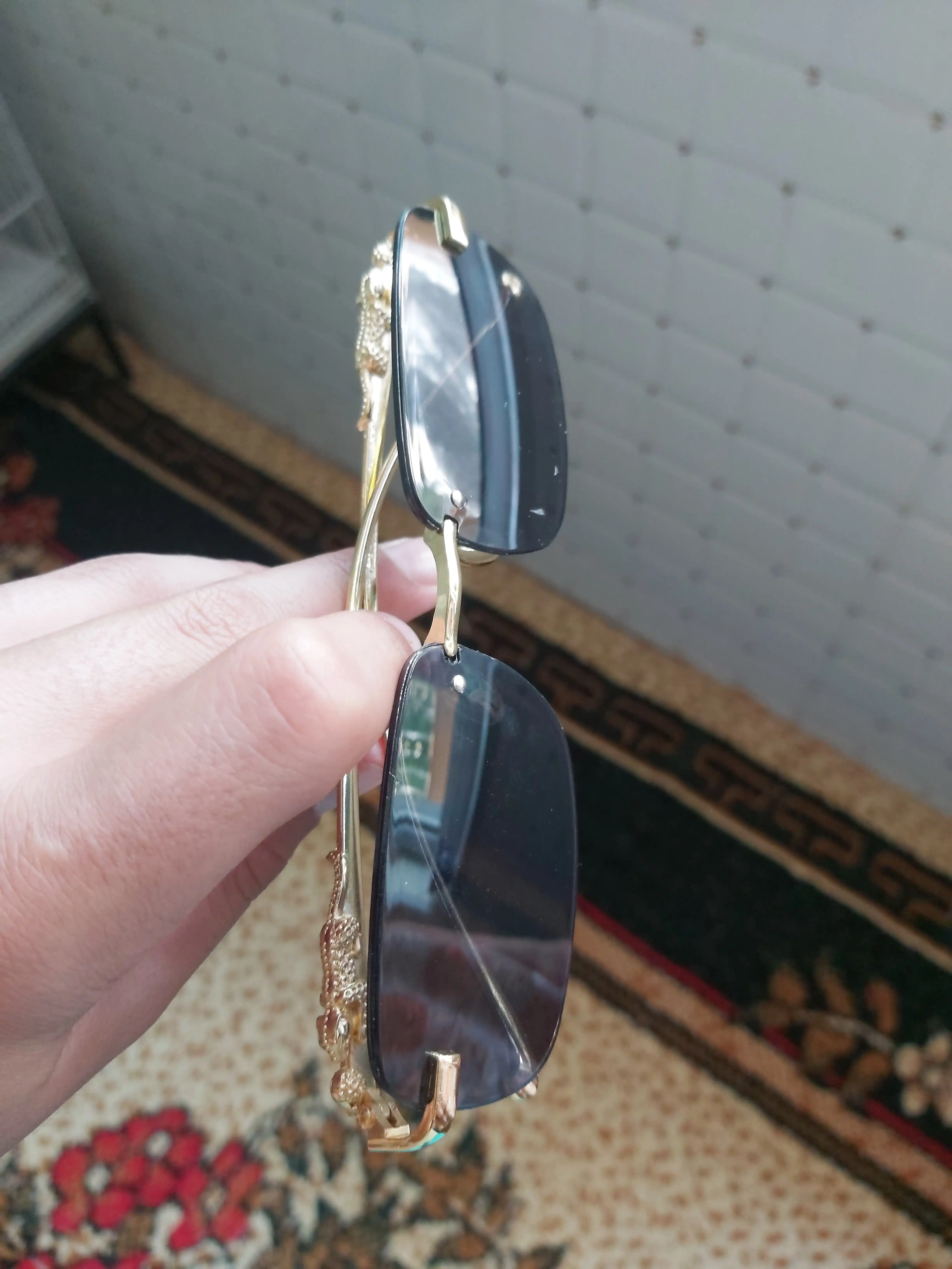 Achkilar erkaklar uchun, quyosh ko'zoynagi UV400, imij uchun, katta kvadrat linzali