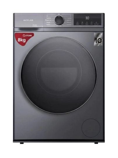 Стиральная машина ZIFFLER T80-A2DG, 8 кг, BLDC Inverter, 1200 об/мин, Steam Wash