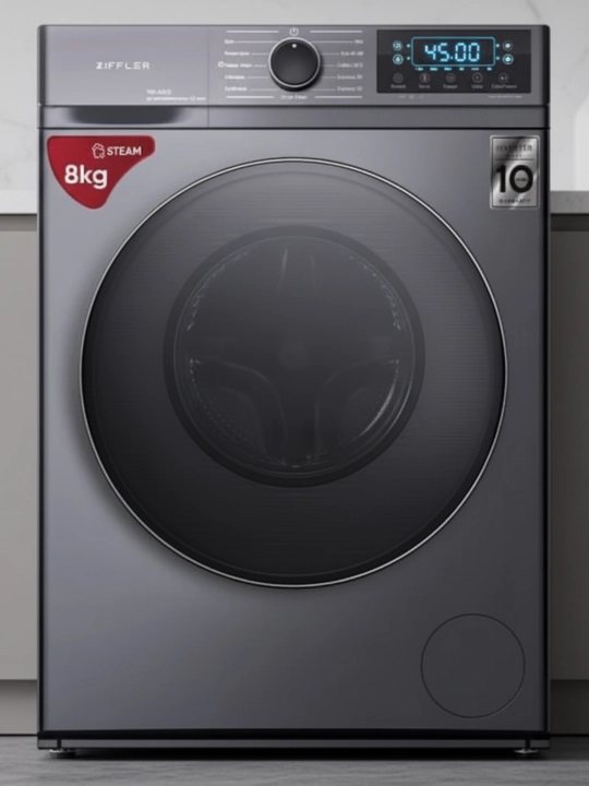 Стиральная машина ZIFFLER T80-A2DG, 8 кг, BLDC Inverter, 1200 об/мин, Steam Wash