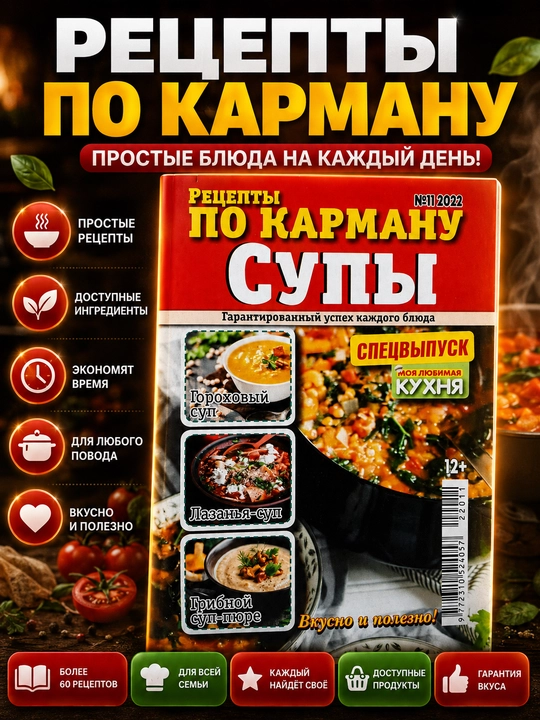 Rus tilidagi "Mening sevimli oshxonam" jurnali - retseptlar, taomlar va oshxona g‘oyalari - 