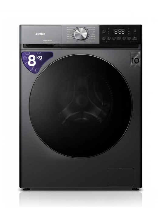 Ziffler BWMC-8J2GL kir yuvish mashinasi, 8 kg, BLDC Inverter, Steam Wash, 1200 ayl/min