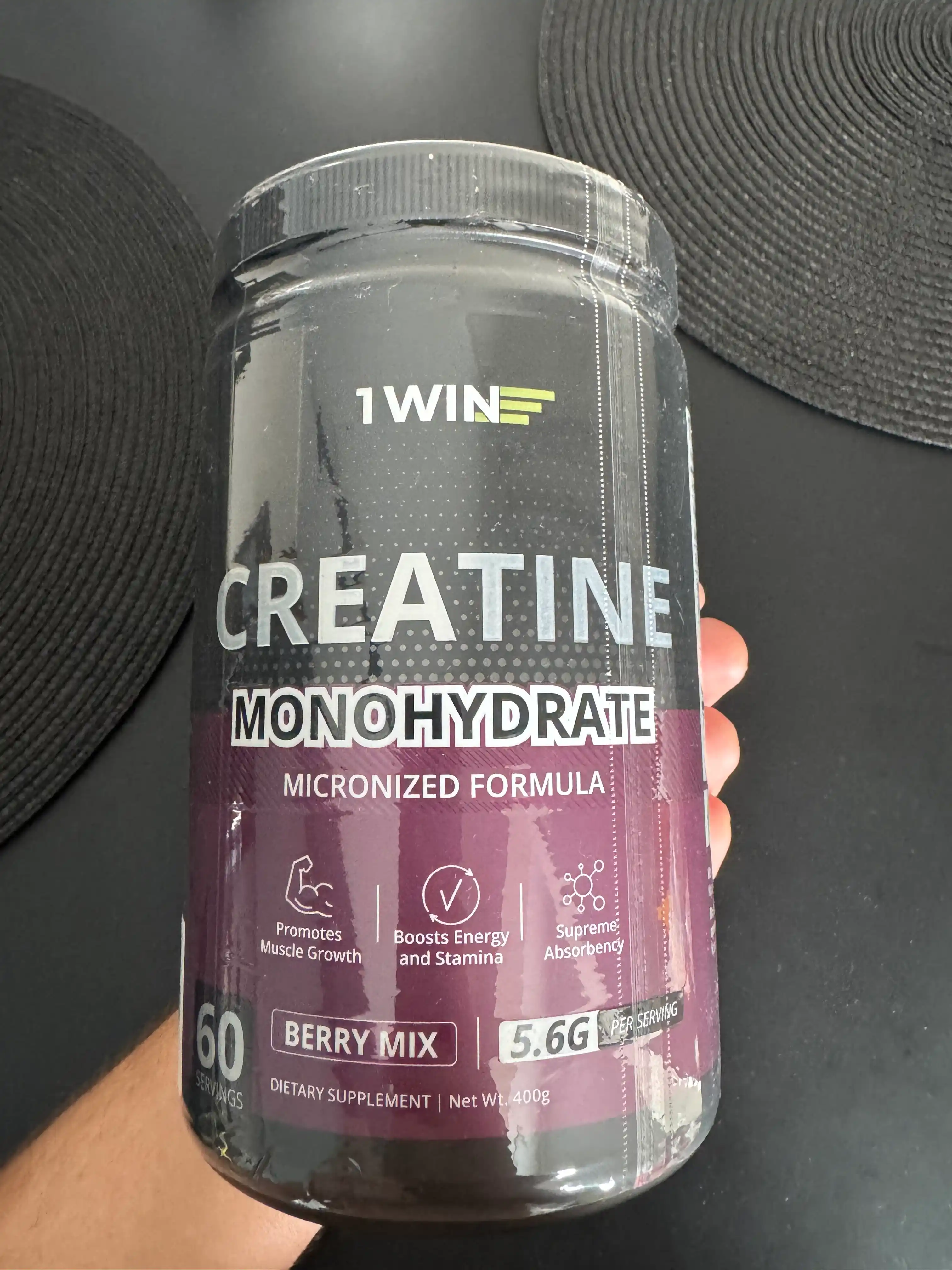 Креатин моногидрат 1WIN, creatine monohydrate + витамин С, 400 гр, со вкусом