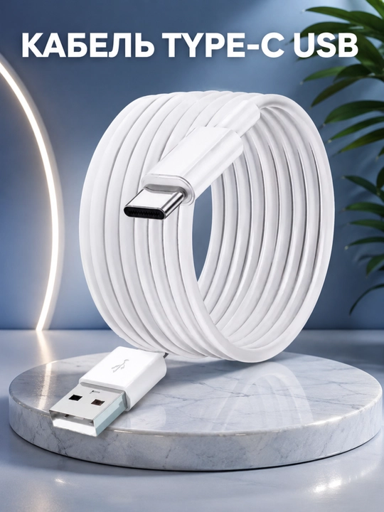 USB Type-C kabel 2M/3M, USB-A, silikon qoplamali, zaryadlash va ma’lumot uzatish