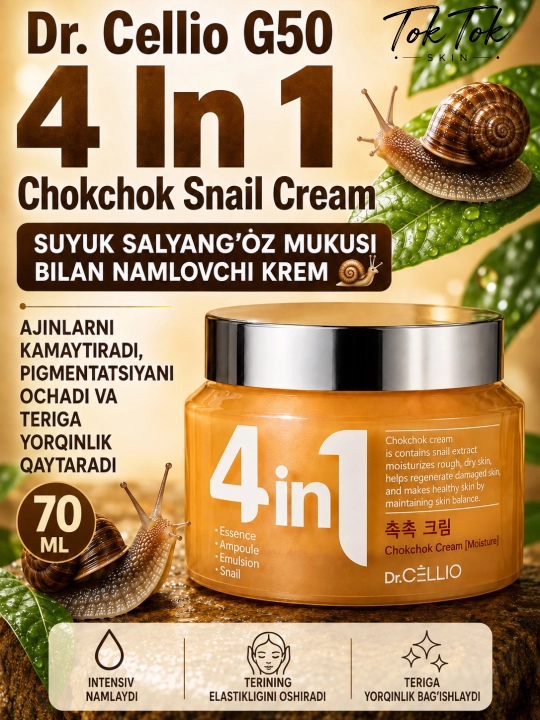 Dr.Cellio 4in1 увлажняющий коллагеновый крем + ночная маска для лица, против морщин