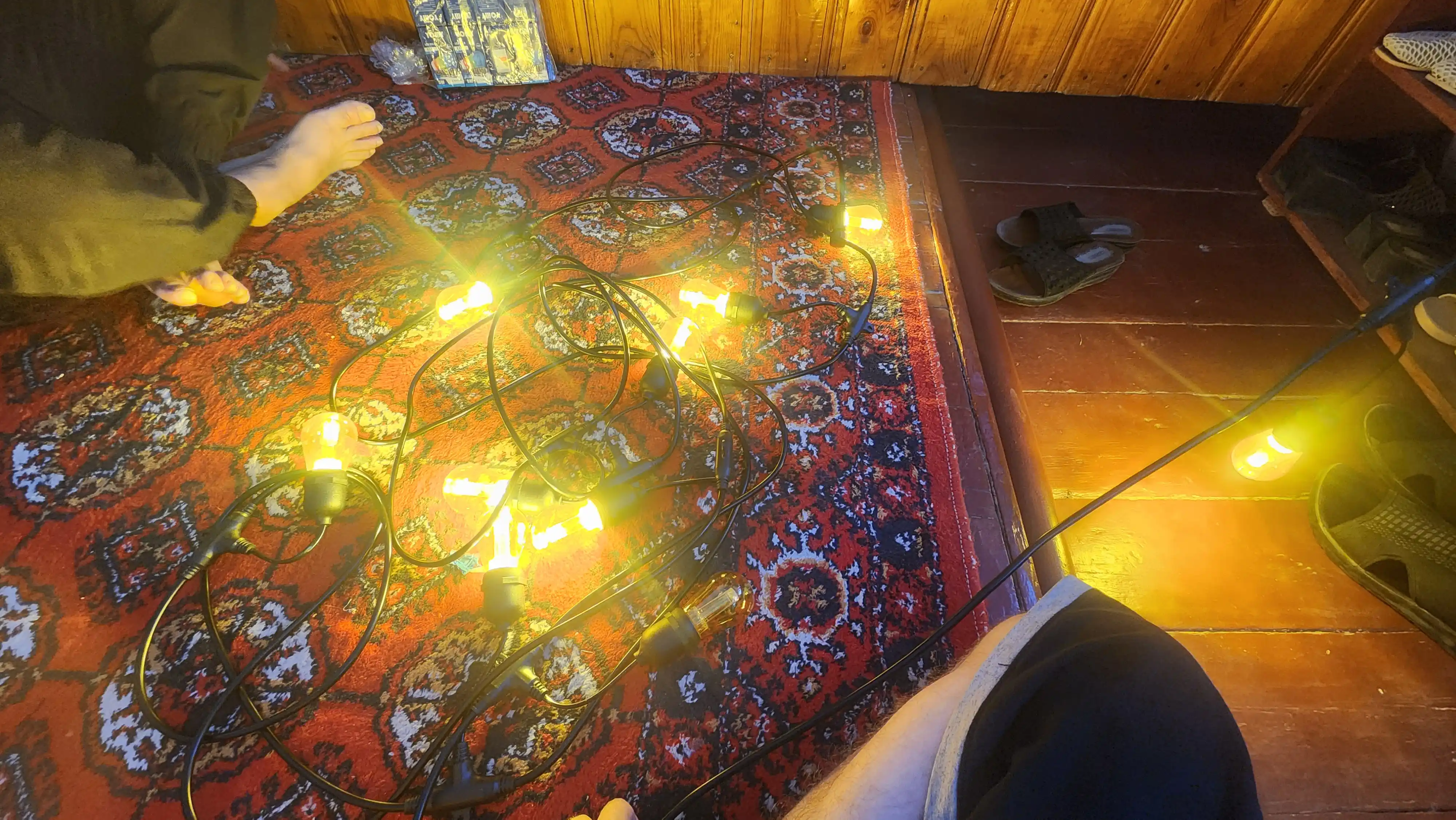 Tashqi girlyanda 10m 10 lamp 220V IP44 suvdan himoya lampali