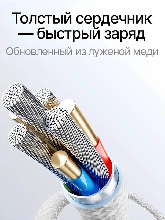 Кабель для смартфонов IPhone, Type-C, Lightning, премиум качество, 1000мм