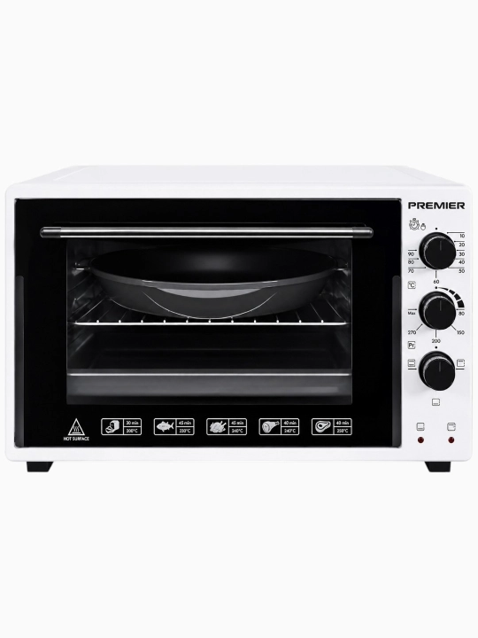 Mini pech Premier PRM-ECO36/W, elektr duxovka, 36 l, 1500 Vt, konveksiya, oq rang - 