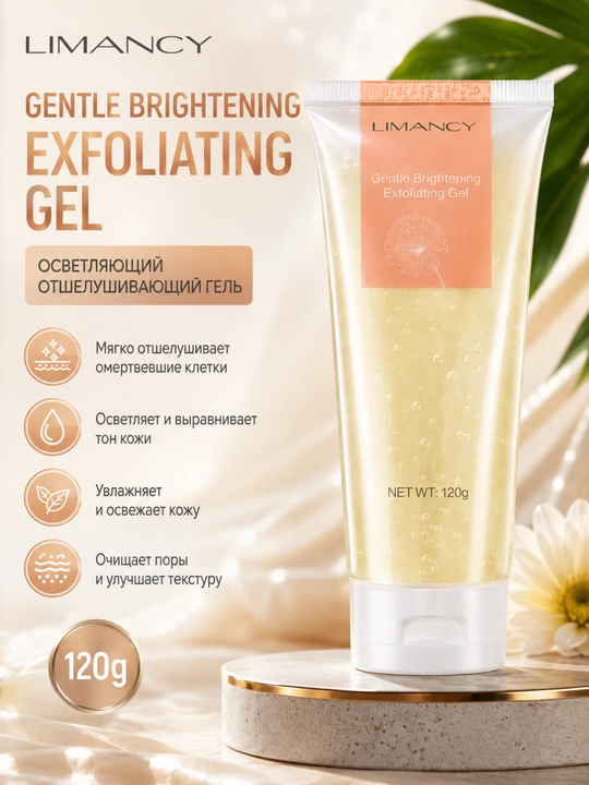LIMANCY yuz uchun yumshoq yorituvchi va eksfoliatsiyalovchi gel, 120 g - 