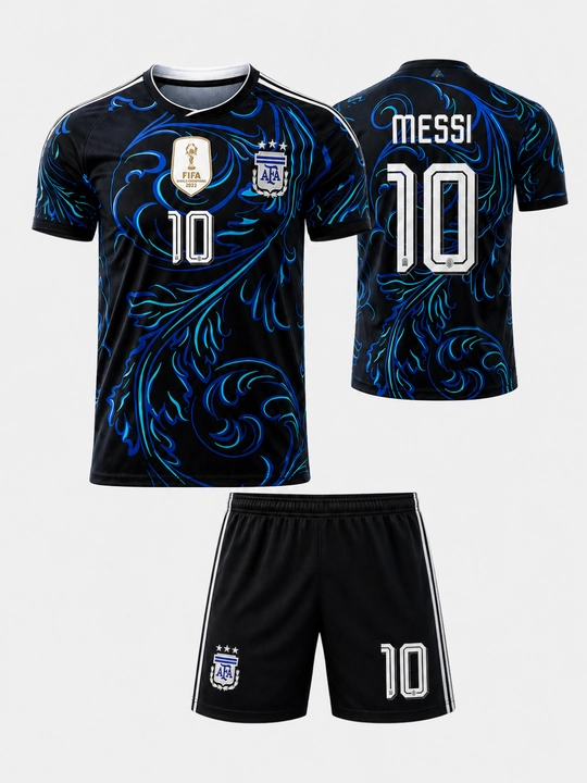 Футбольная форма Messi 10, комплект из футболки и шорт, чёрно-синяя, AFA