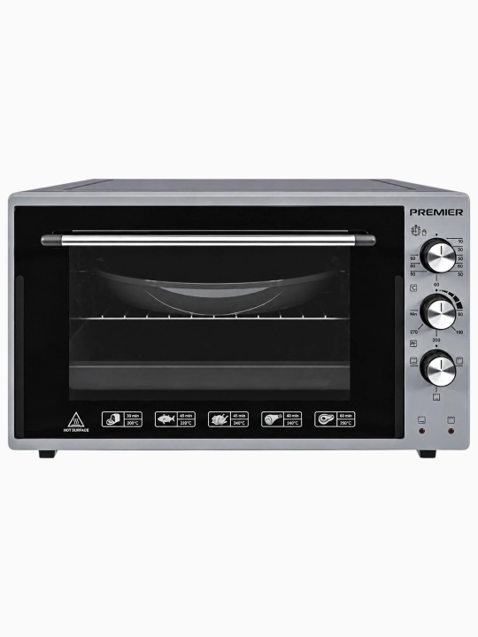 Mini pech Premier PRM-MED36/VB, elektr duxovka, 36 l, 1500 Vt, mexanik boshqaruv, kulrang - 
