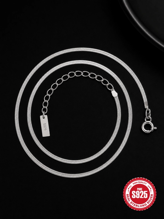 SILVERME 925 proba sterling kumush Snake Chain Zanjir, 18K oltin qoplamali, 41+6 sm