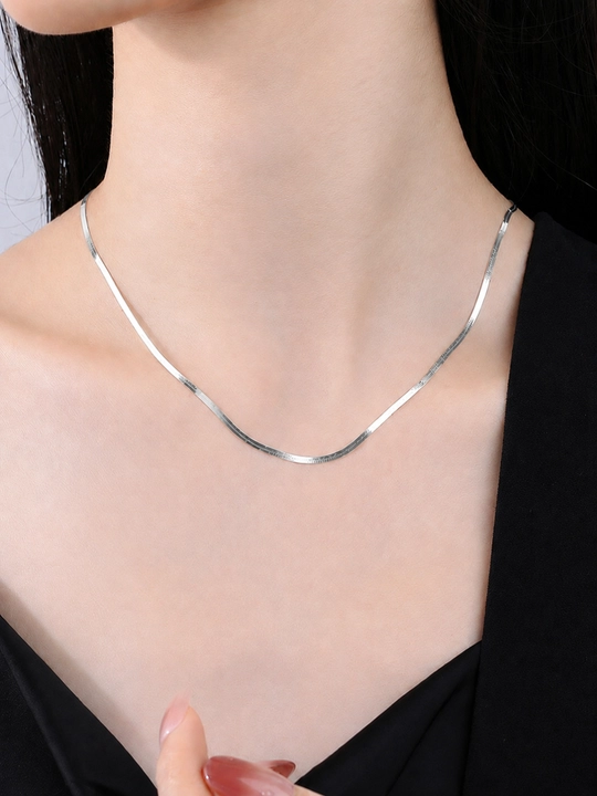 SILVERME 925 proba sterling kumush Snake Chain Zanjir, 18K oltin qoplamali, 41+6 sm