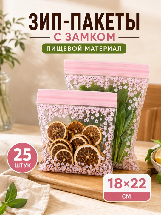 Многоразовые Зип-пакеты с замком для хранения продуктов, пищевые пакеты для заморозки - 