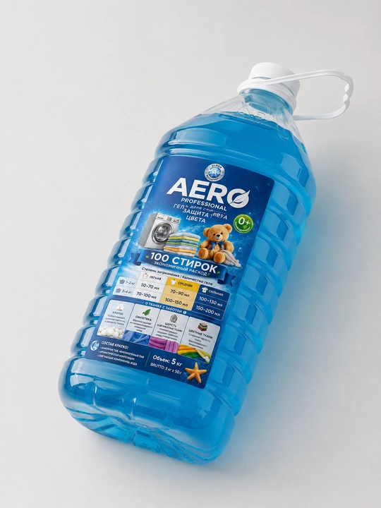 Жидкий гель для стирки AERO, 5 литров, гипоаллергенный, универсальный кондиционер порошок