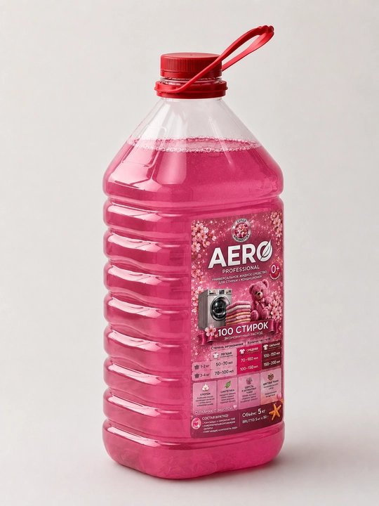 Жидкий гель для стирки AERO, 5 литров, гипоаллергенный, универсальный кондиционер порошок