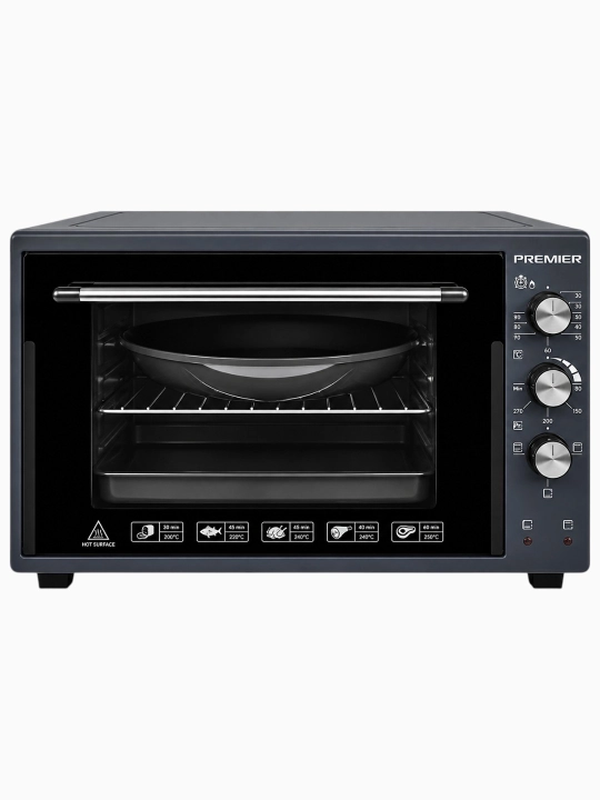 Elektr duxovka Premier PRM-ECO45/S, mini pech 45 l, 1500 Vt, mexanik, kumush - 