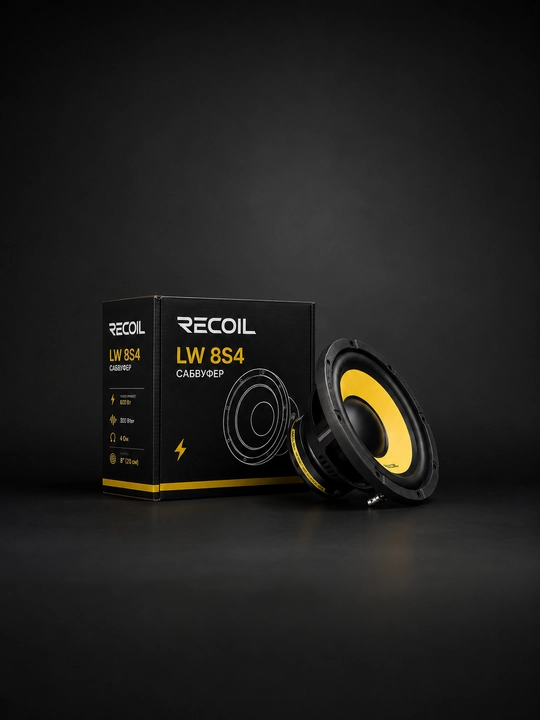 LW8S4 kuchli 8 dyuymli Single Voice Coil (SVC), 4 Om avtomobil sabvuferi