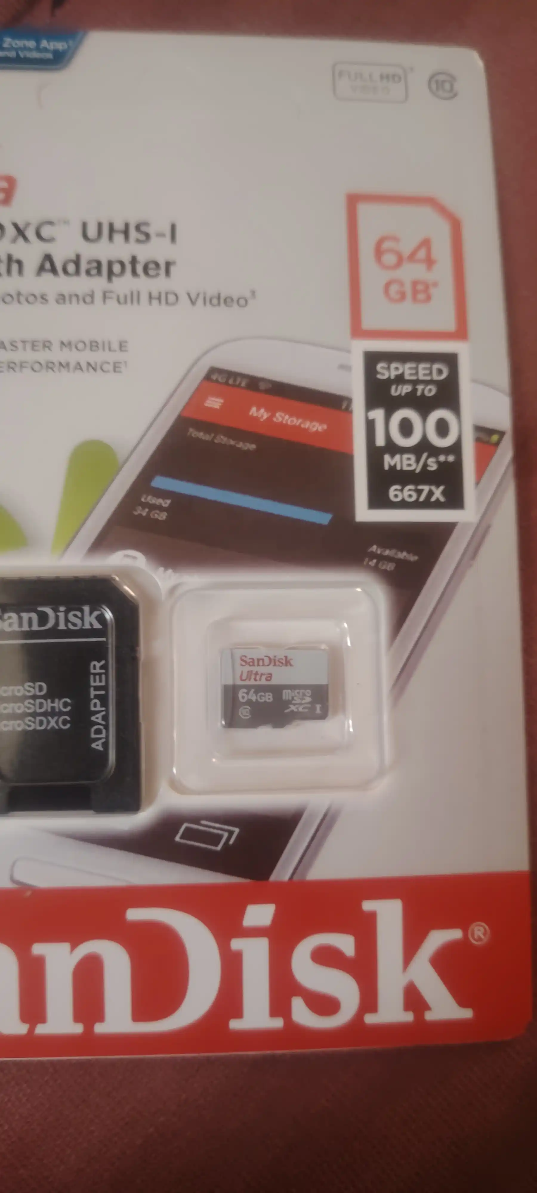Smartfon va kamera adapterli SanDisk Ultra microSD xotira kartalari