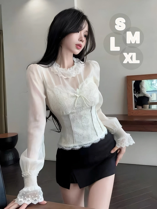 Ayollar uchun nafis oq bluzka