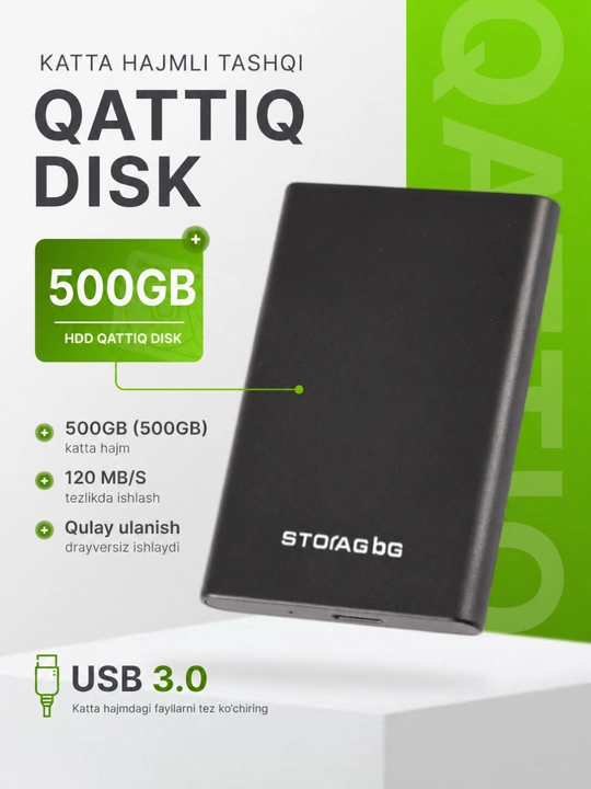Tashqi qattiq disk, HDD - 