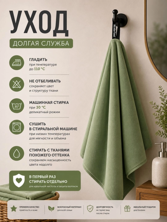 76×152 sm, sport sochiq — tez quriydigan mikrofibra, sport, mashg‘ulot va basseyn uchun