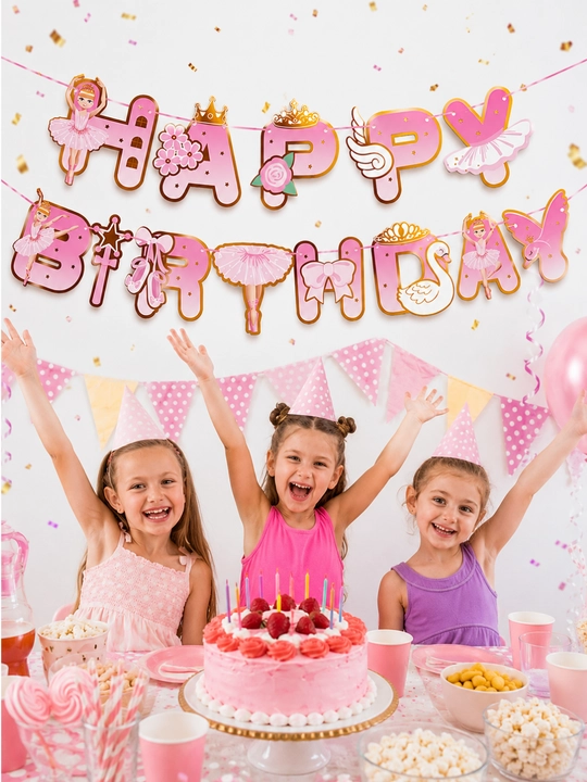 Гирлянда Happy Birthday с коронами, бумажное украшение на день рождения