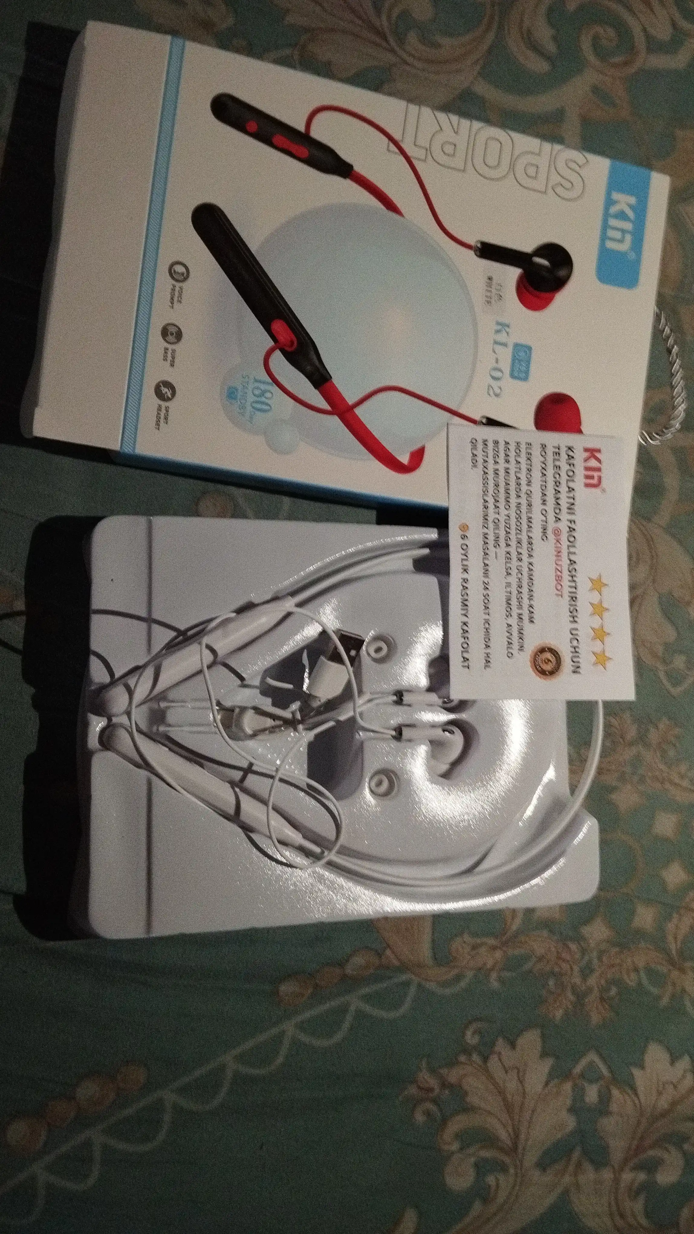 Simsiz quloqchin KIN KL02, Bluetooth garnitura, 5 soat ishlash, 2ta qurilmaga ulanish