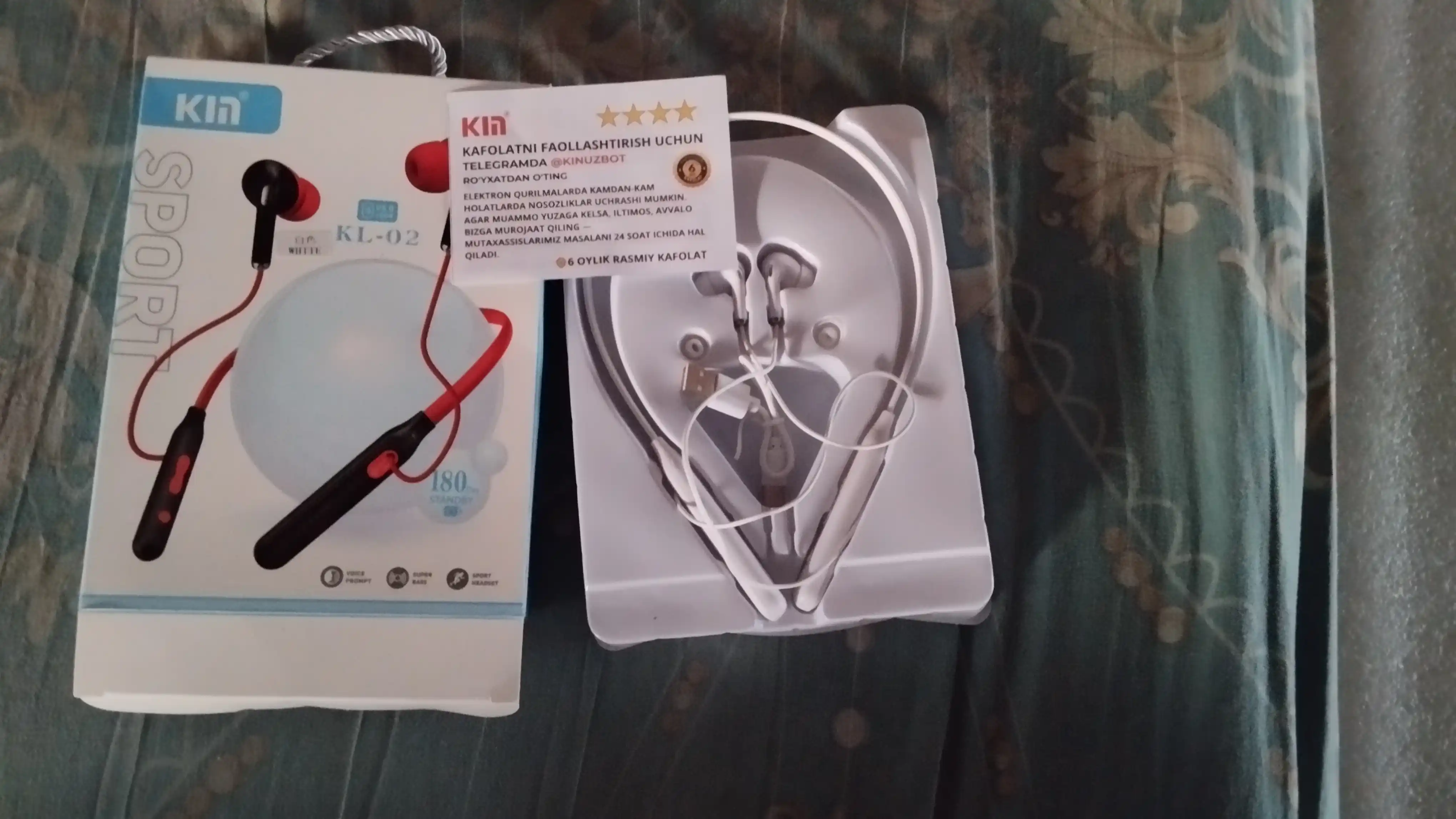 Simsiz quloqchin KIN KL02, Bluetooth garnitura, 5 soat ishlash, 2ta qurilmaga ulanish