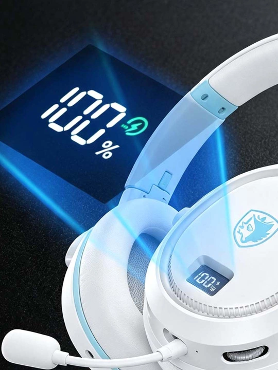 SADES Беспроводные игровые наушники 7.1, 2.4 ГГц, съёмный микрофон, 256 час
