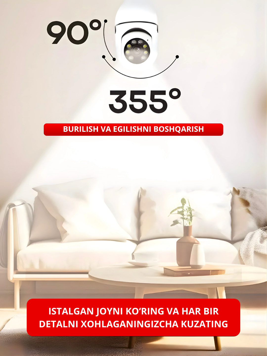 Wi-Fi камера-лампочка 1080P, видеонаблюдение, ночное видение, датчик движения, для дома