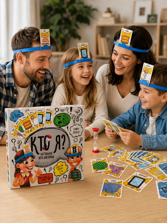 КТО Я? настольная игра 6+ викторина для детей, 2-4 игрока - 