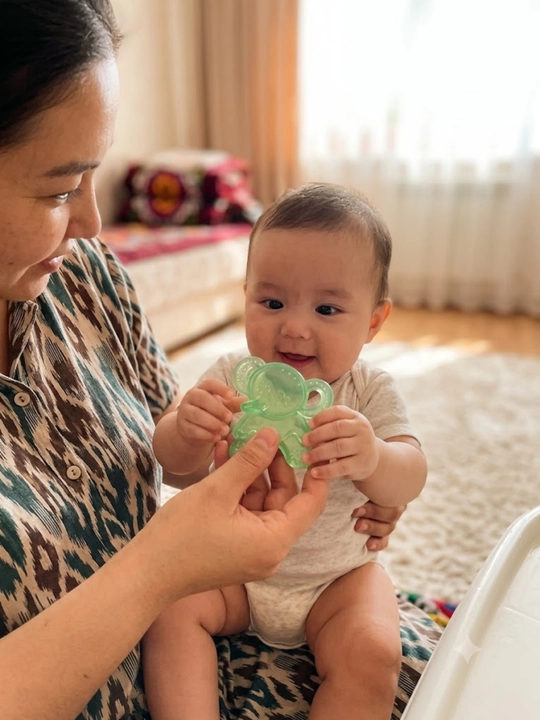 Bolalar uchun silikon tish chiqish davrida ishlatiladigan tishlagich, sovituvchi filcha ko‘rinishidagi kemirgich, chaqaloqlar uchun - 