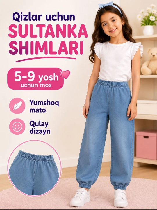 Qizlar uchun sultanka shim, qizlarga shim - 