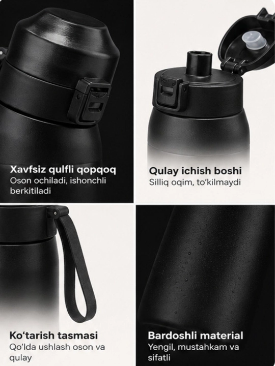 Sport Suv Butilkasi, erkaklar va ayollar uchun, 650 ml