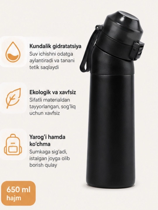 Sport Suv Butilkasi, erkaklar va ayollar uchun, 650 ml