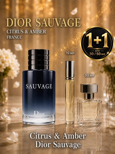 Dior Sauvage (1+1 в подарок при покупке, 30, 50 мл) - 